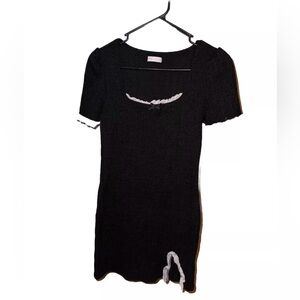 Romwe Black Dress White Lace Size Large 8/10